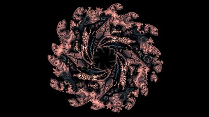Image of one digital fractal on black color