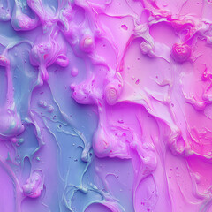 Fototapete - Abstract illustration with wavy shapes flowing into each other in soft pink and blue tones
