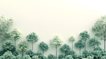 minimalist forest backdrop, trees on white wall, nature scene, website header