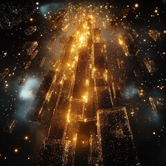 Aufkleber - Dark black, shiny gold, DNA activated, metaphysical coding.