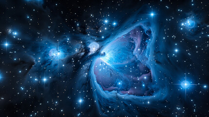 Wall Mural - celestial clouds illuminated by starlight in a cosmic expanse. generative ai