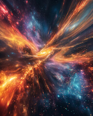 Wall Mural - journey through the vastness of space at light speed, exploring cosmic wonders. generative ai