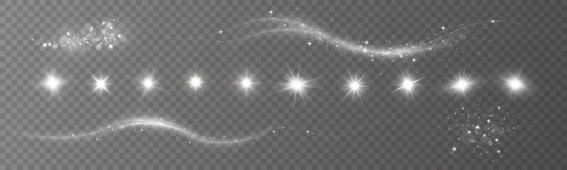 Wall Mural - set of lighting effects. wind glare, explosions, dust, lines, sun glare, sparks, sparkles, stars, cu