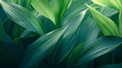 Wall Mural - Lush green foliage background texture.