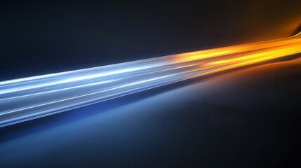 Canvas Print - Dynamic blue orange light streaks powerfully contrast. AI Generated