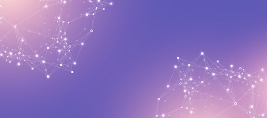 Canvas Print - global network connection banner design template idea. header social network communication in the gl