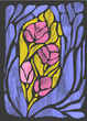 © Westend61 - Abstract stained glass illustration of colorful flowers and petals