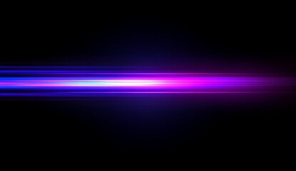 Fototapete - Abstract vibrant light streaks on black background.