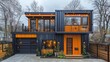 © Jersco - Home built from stacked shipping containers, showcasing modern design elements like clean lines and open spaces