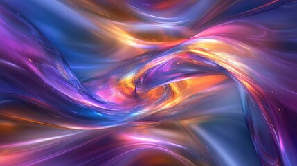 Wall Mural - Vibrant AI abstract background with swirling data streams and glowing particles, giving a sense of futuristic technology