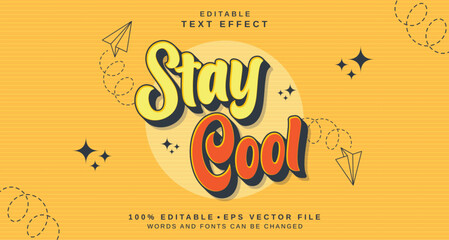 editable text style effect - stay cool text style theme.