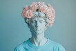 © TraditionalModeling - Pastel Flower Crown on Marble Bust Statue