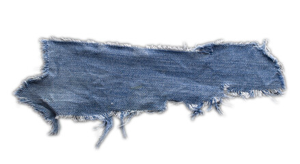 jeans. a frayed and torn piece of denim rag