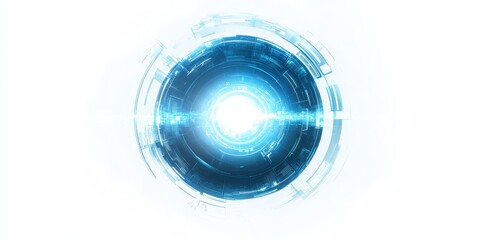 Poster - Abstract glowing blue circle technology design.