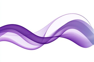 Fototapete - Abstract purple flowing wave design on white background.
