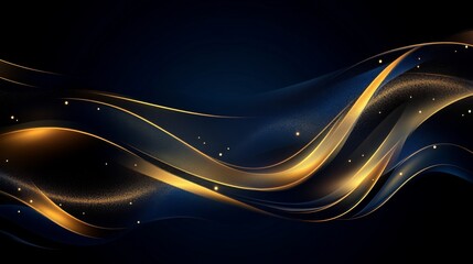 Leinwandbilder - An abstract gold price line chart on a dark blue background with glowing data points and a smooth curve, creating a modern and valuable impression