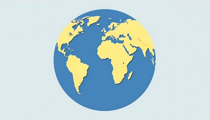 Simple World Map Illustration Global Earth Image