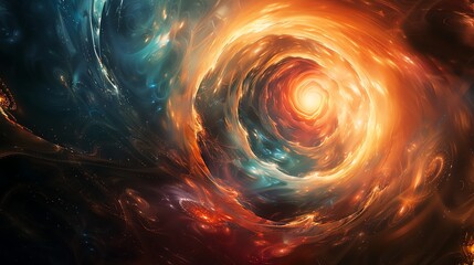 Wall Mural - Amazing space vortex. Glowing spiral in cosmos.