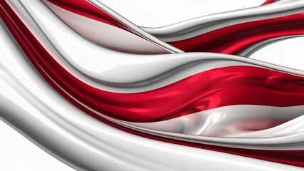 Aufkleber - abstract red and white flowing waves, modern artistic design. elegance and movement concept