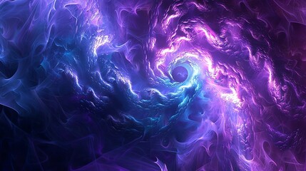 Wall Mural - this is an abstract image of a blue and purple vortex. the vortex is surrounded by a dark background