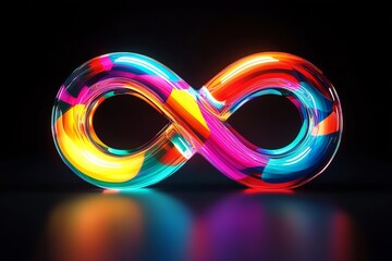 Wall Mural - vibrant neon infinity symbol.