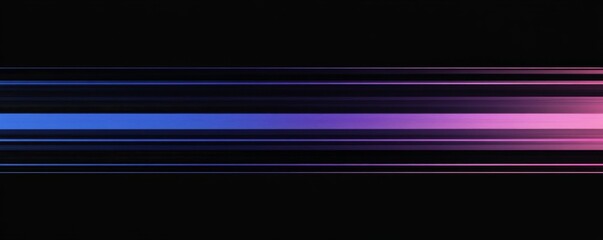 Wall Mural - Abstract horizontal gradient background with blue and purple neon stripes on black