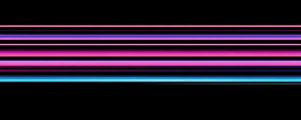 Wall Mural - abstract horizontal gradient background with blue and purple neon stripes on black