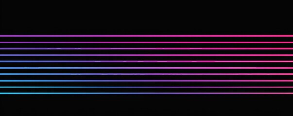 Wall Mural - abstract horizontal gradient background with blue and purple neon stripes on black