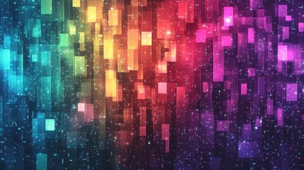 Wall Mural - abstract glitch art background with neon colors