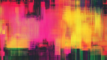 Wall Mural - abstract glitch art background with neon colors