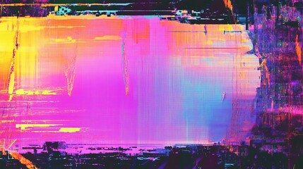 Wall Mural - abstract glitch art background with neon colors