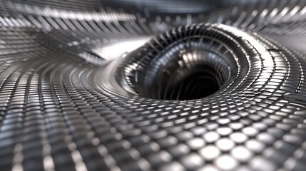 Wall Mural - 3d rendering of a seamless metal surface with a hole in the center. the surface is made of small cub