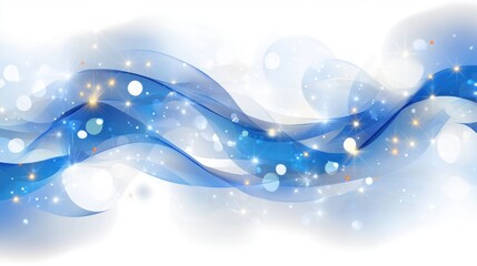 Wall Mural - Blue Waves with Sparkling Lights and Gentle Curves in Motion