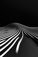 Poster - A contemporary minimalist design with fluid, intertwining lines in monochrome, creating a sophisticated visual effect,