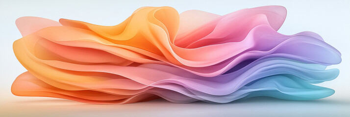 Poster - A modern abstract design with dynamic flowing lines in gradient colors, adding depth and dimension to the minimalist style,