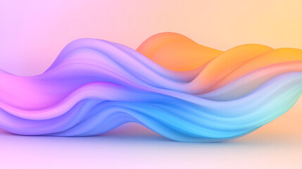 Leinwandbilder - A stunning abstract wave illustration with smooth neon blue and purple gradients blending into each other, evoking a sense of tranquility,