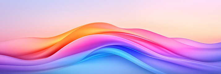 Leinwandbilder - A minimalist abstract wave composition featuring sleek neon blue and purple gradients, creating a modern and elegant aesthetic,