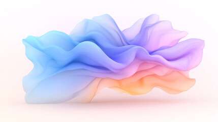Fototapete - An ethereal abstract wave illustration with soft neon blue and purple gradients blending seamlessly, evoking a dreamy atmosphere,