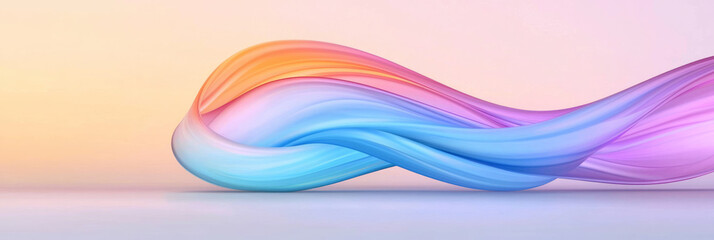 Poster - A minimalist abstract wave composition featuring sleek neon blue and purple gradients, creating a modern and elegant aesthetic,
