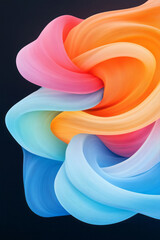 Aufkleber - An elegant arrangement of bold, colorful lines forming smooth gradient curves, creating a sense of movement and energy,