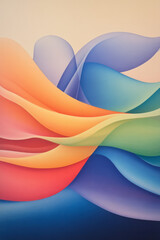 Fototapete - A modern abstract composition with radiant lines and fluid gradient curves in vibrant hues, creating an energetic and lively design,