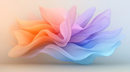 Aufkleber - A serene abstract wave design with flowing, colorful gradients in pastel tones, creating a harmonious and calming visual effect,