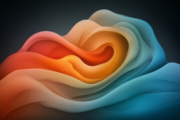 Poster - An abstract digital artwork of colorful, flowing waves with rich gradient vibrancy, creating a visually stunning and energetic scene,
