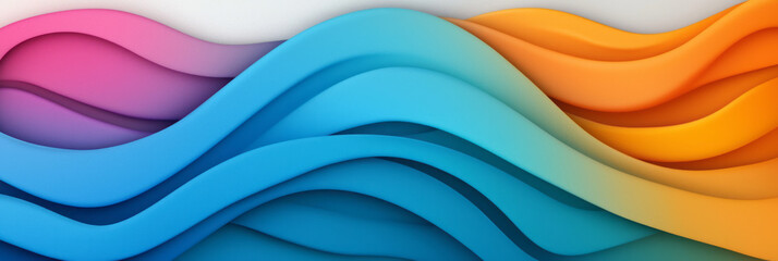 Poster - A striking abstract design featuring bold, colorful waves with seamless gradient vibrancy, symbolizing energy and movement,