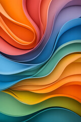 Poster - An artistic abstract scene of flowing colorful waves with gradient vibrancy, creating a dynamic and visually engaging composition,