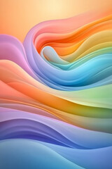 Aufkleber - A dynamic abstract artwork showcasing colorful waves with rich gradient vibrancy, evoking a sense of motion and fluidity,