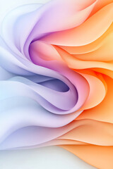 Aufkleber - A minimalist abstract wavy background with smooth purple and orange gradient curves, emphasizing simplicity and sophistication,