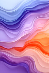Aufkleber - An abstract wavy background featuring cascading purple and orange gradients, symbolizing fluidity and continuous motion,