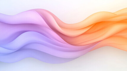 Poster - A serene abstract wavy background with gentle purple and orange gradient flows, perfect for creating a soothing and peaceful ambiance,