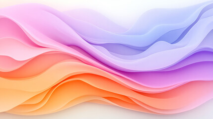 Aufkleber - A serene abstract wavy background with gentle purple and orange gradient flows, perfect for creating a soothing and peaceful ambiance,